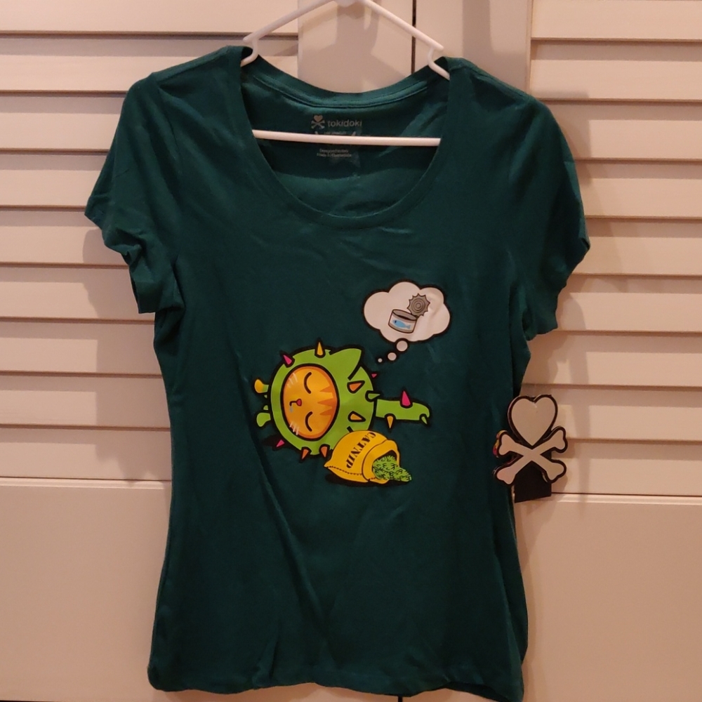 Tokidoki Green Catnip Cactus Cat T-shirt - Large